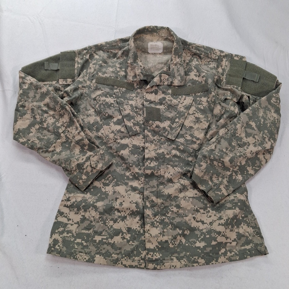 US Army Coat Mens Small Long Army Combat Uniform Camo Digital ACU UNICOR EUC